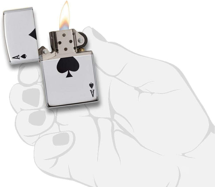 Zippo Ace Winddichtes Feuerzeug, Edelstahl, Silver, 10.2 x 8.9 x 5.1 cm