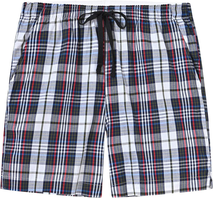 MoFiz Schlafshorts Jungen Baumwolle Kurz Pyjamahose Schlafanzug Karierte Hose Loungewear Nachtwäsche