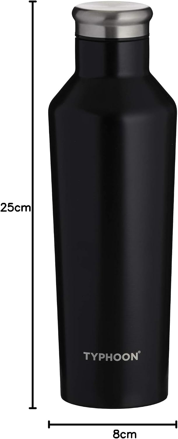 TYPHOON PURE COLOUR Isolierflasche aus Edelstahl, schwarz, 500 ml, Schwarz