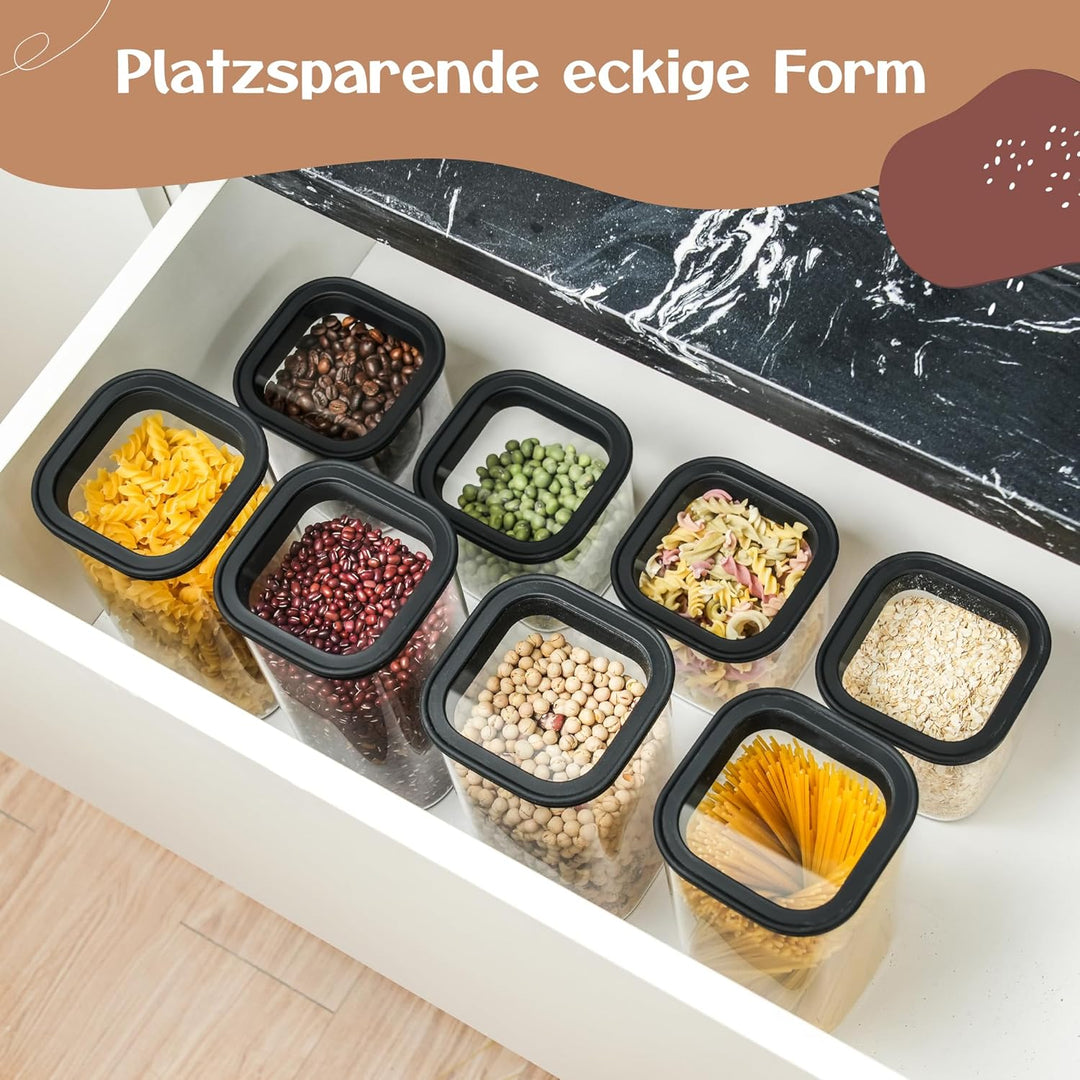 Vorratsgläser mit Deckel (3 x 600 ml, 3 x 1050 ml) – Vorratsdosen Glas mit Deckel, luftdicht & motte