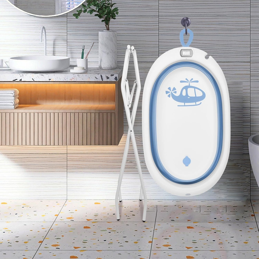 Babybadewanne mit Ständer, ergonomisches Babybad mit Ständer, Organizer für Eltern,Kinderbadewanne m