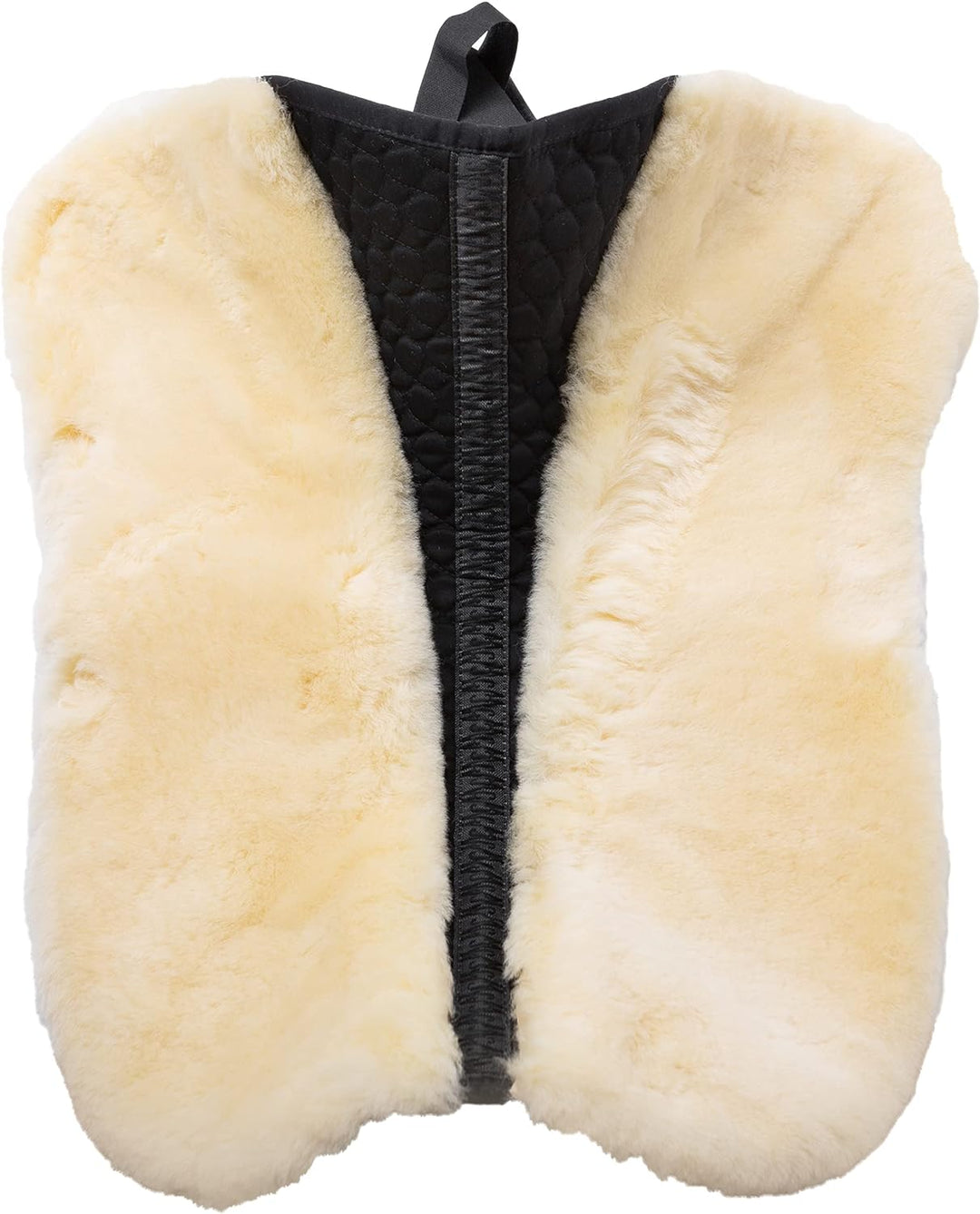 Christ Lammfell Sattelkissen Ultra mit hohem Widerrist, WB, Stoff schwarz, Lammfell Natur