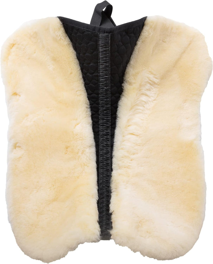 Christ Lammfell Sattelkissen Ultra mit hohem Widerrist, WB, Stoff schwarz, Lammfell Natur