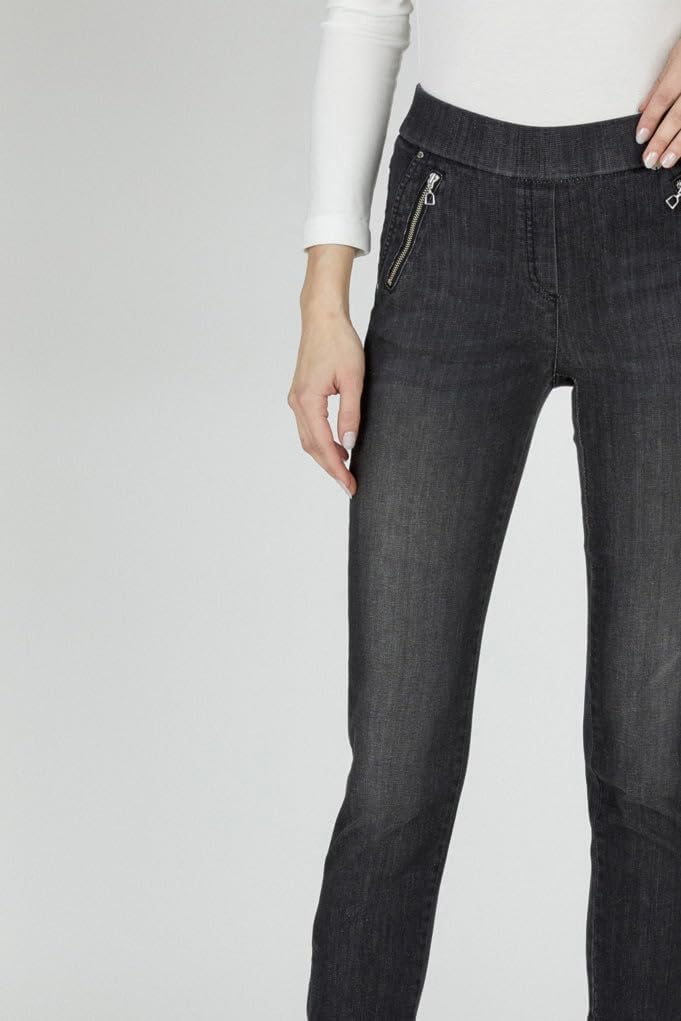 ROBELL Style NENA09 - 7/8 Damen Jeans straight - Jeanshose Damen high waist - Stretch Jeans Hose mit