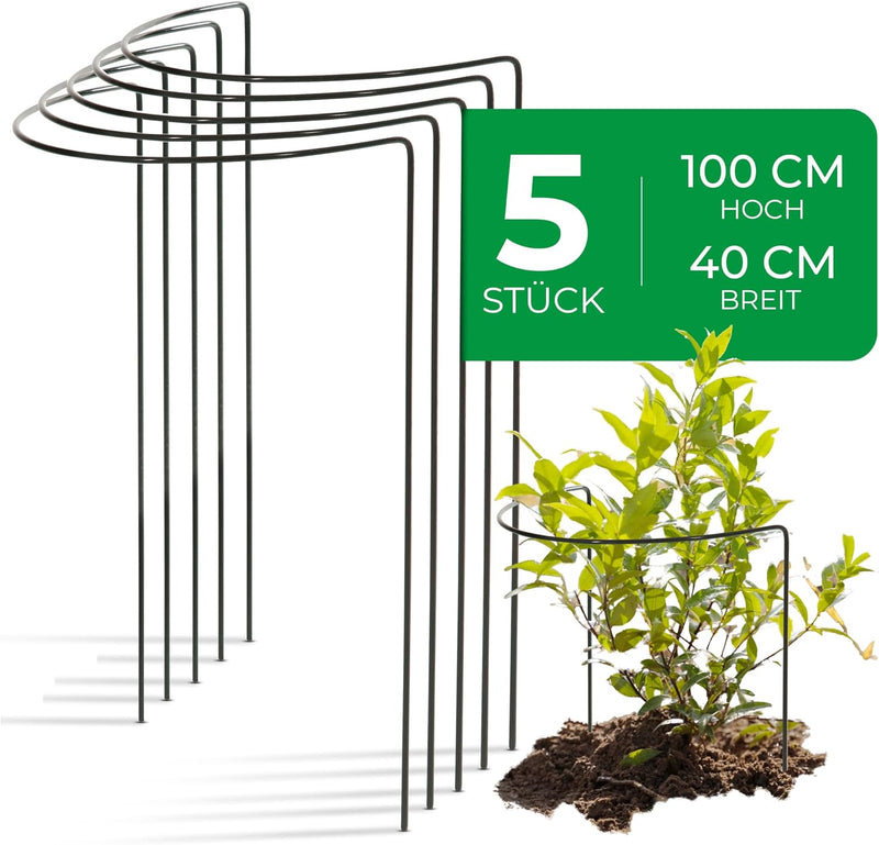 Novatool 5 Strauchstütze 100 cm hoch halbrund 40 cm grün Staudenhalter Blumenhalter Rankengewächs Pf