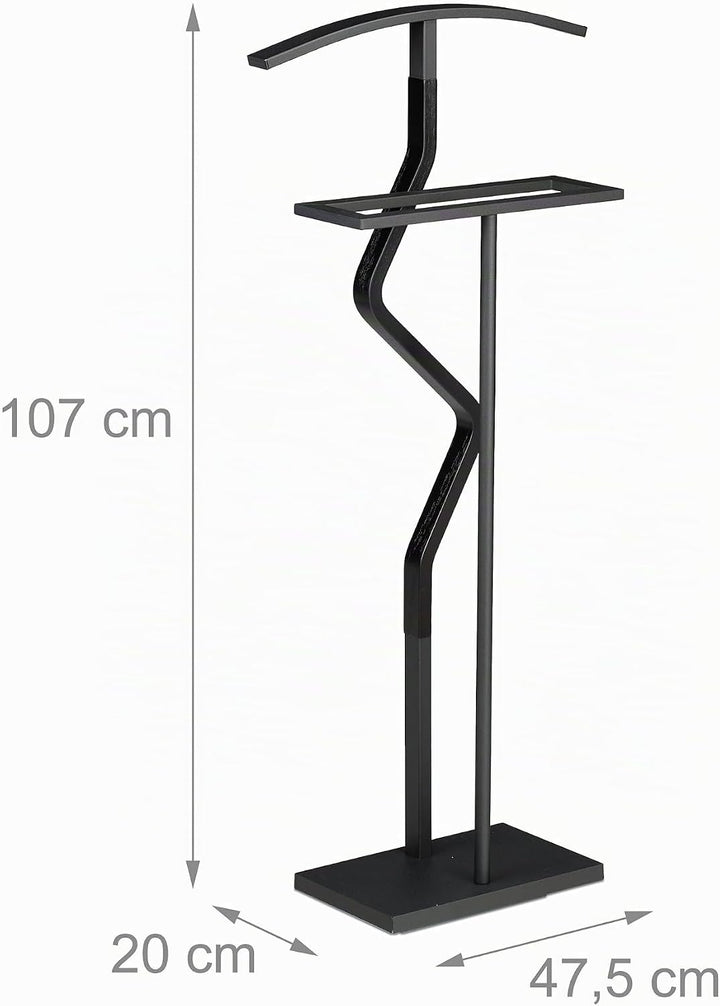 Relaxdays Herrendiener, HxBxT: 107 x 47,5 x 20 cm, Kleiderbutler, Hemd &amp; Hose, Damendiener, aus Stah