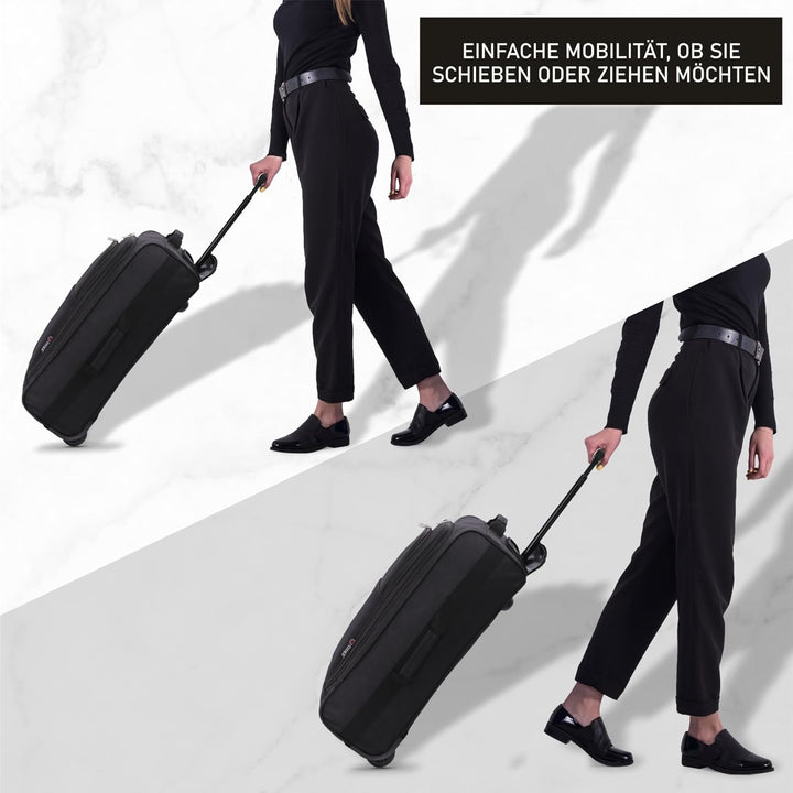 5 Cities Leichte Reisetasche mit 55 cm Rädern Schwarz, Schwarz