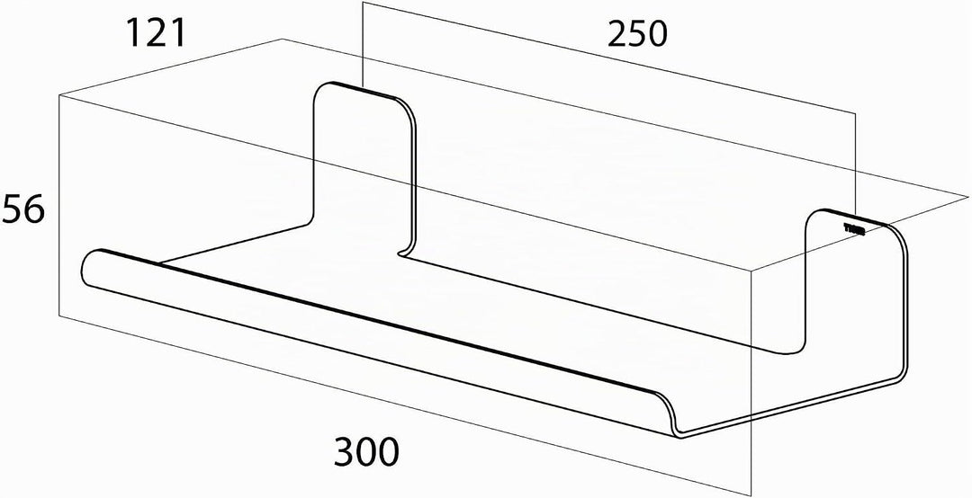 Tiger Colar Ablage zum Kleben, 30 cm, Edelstahl gebürstet, mit integrierter Klebefolie zur Montage o