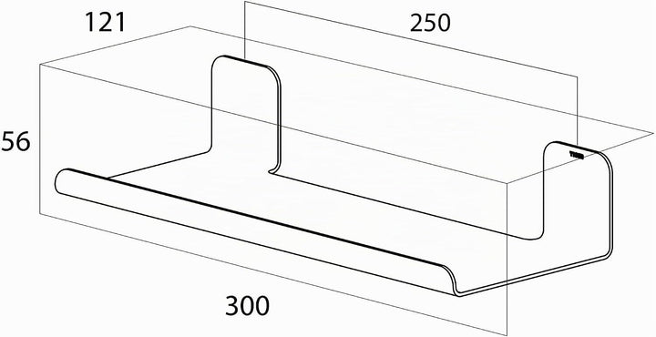 Tiger Colar Ablage zum Kleben, 30 cm, Edelstahl gebürstet, mit integrierter Klebefolie zur Montage o