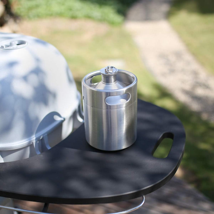 TMCRAFT 2 Liter Mini Growler Keg, tragbares Edelstahl-Bierfass mit sechskantem Spiraldeckel für Haus