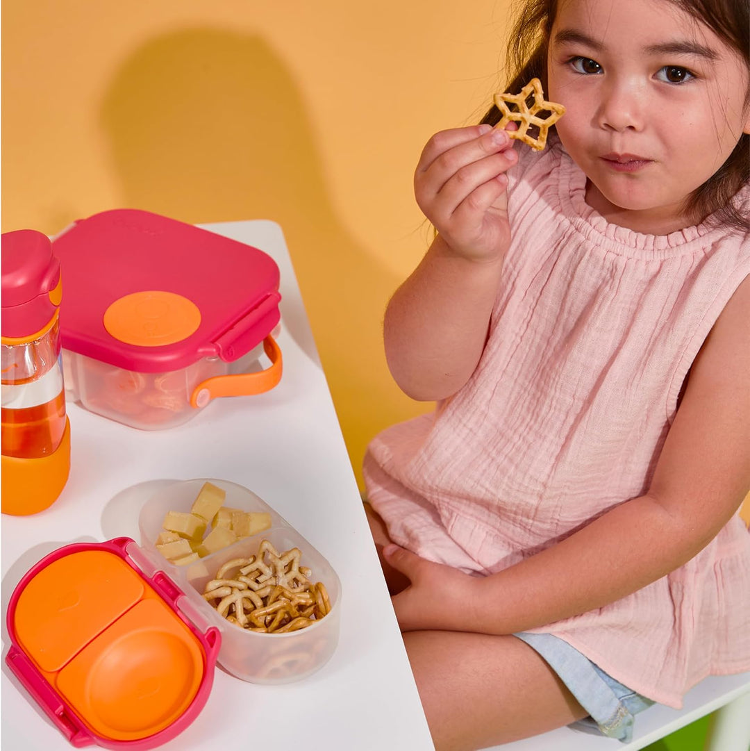 b.box Mini Brotdose für Kinder mit Fächern | Bento Box, 3 Fächer (2 Auslaufsicher) | Lunchbox für Ge