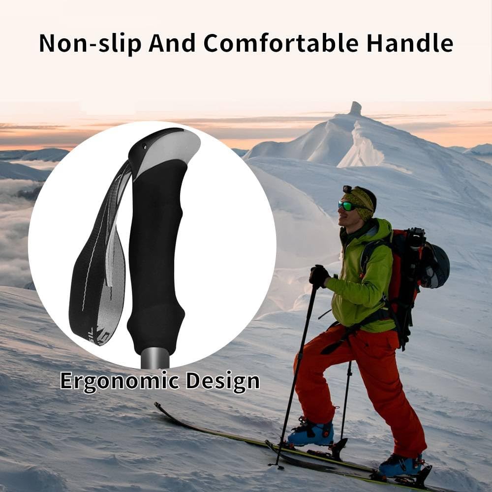 HOVIN Walking Stöcke Damen,Wanderstöcke Faltbar 105-125cm,Trekkingstöcke mit Gummipuffers für Trekki