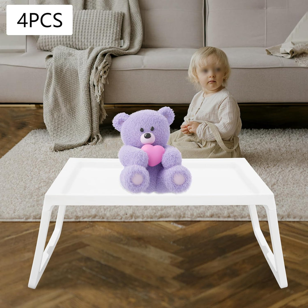4 Pcs Bett-Tablett-Tisch Freistehend Betttisch Klappbar Modern Frühstückstablett Fürs Bett Ideal für