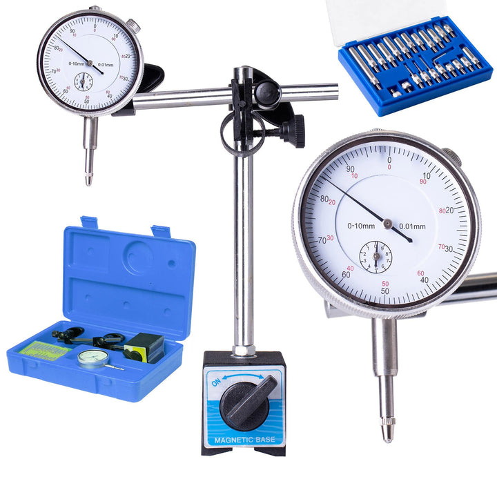 TC TECHNIC Messuhr Spur 0-10 mm Meter Präzise 0.01 Auflösung Universal Messuhr SK1938S-22, SK1938S-2