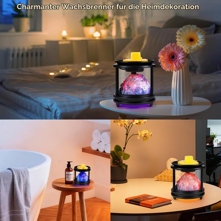 Duftlampe Elektrisch,Koralle Elektrische Duftlampe für Wachs mit RGB Licht, 3 in 1 Elektrische Wachs
