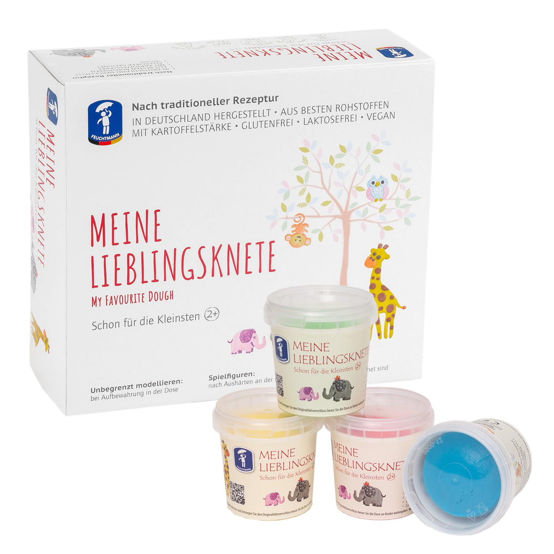 Feuchtmann MEINE LIEBLINGSKNETE | Knetset 4 x 150g | vegane glutenfreie Knete | Kinderknete ungiftig