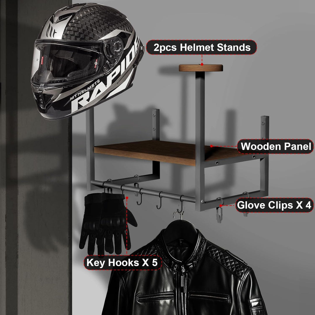 Helm Halterung-Motorradhelm Halterung Wand 2er Set, Motorradhalterung Plattenständer Display Organiz