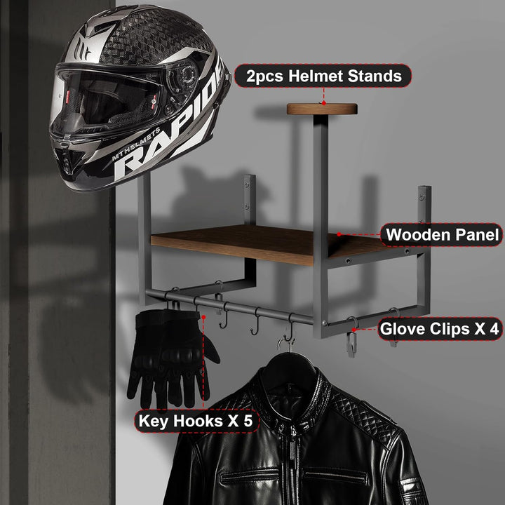 Helm Halterung-Motorradhelm Halterung Wand 2er Set, Motorradhalterung Plattenständer Display Organiz