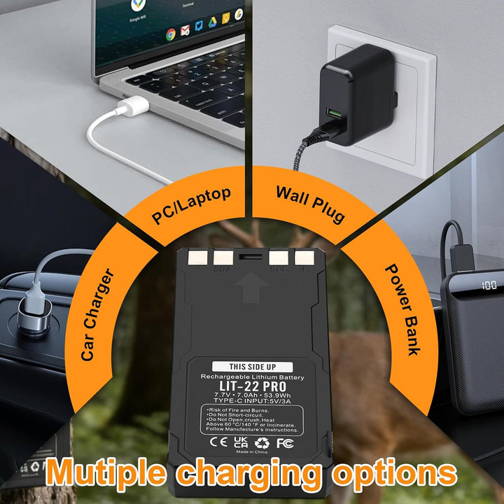 2er Pack ANTIEE LIT-22 Pro Wiederaufladbare Batterien - Ersatzakku für SPYPOINT Trail-Kamera Flex-M/