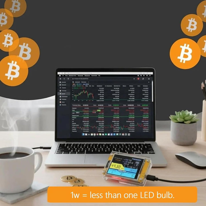 BORDEAG NerdMiner V2 Bitcoin Miner 1020KH/s, ESP32-WROOM BTC Solo Lottery Bitcoin mit 2.8" TFT Displ