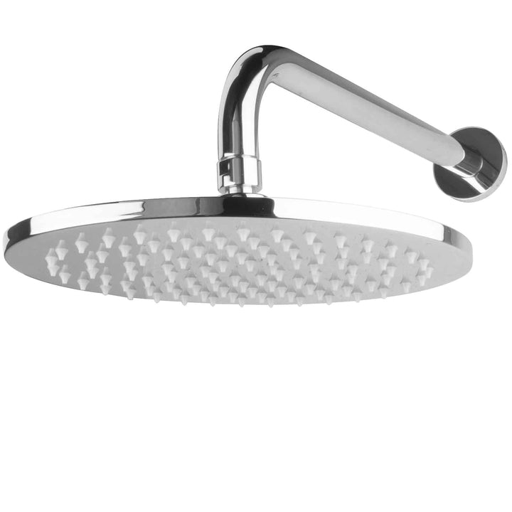 PaulGurkes Duschkopf Regenbrause oval 25x17 cm massiv Messing verchromt mit Wandarm Regendusche Brau