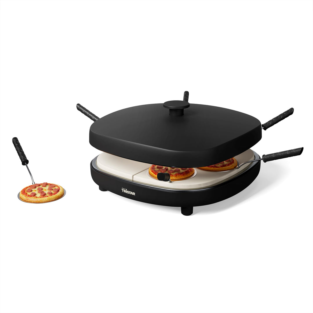 Tristar Pizzaofen für 6 Personen, 32x32 cm Backfläche, 1200W, Automatische Temperaturkontrolle, Kera