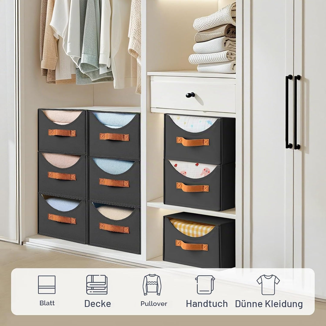 DIMJ Schubladen Ordnungssystem Schubladenboxen - 4 Stück Aufbewahrungsbox Faltboxen Organizer Schubl