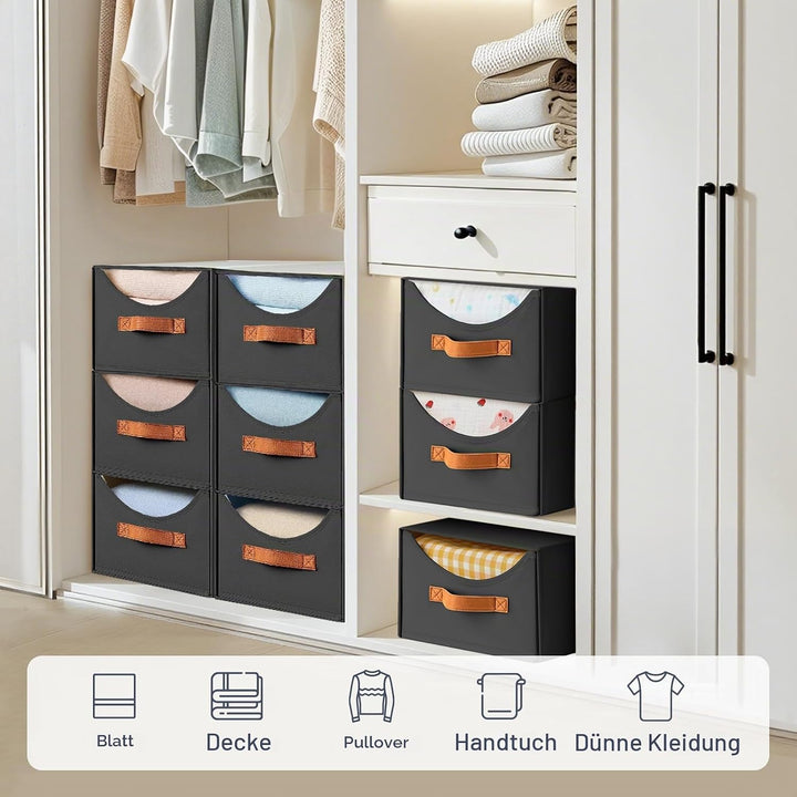 DIMJ Schubladen Ordnungssystem Schubladenboxen - 4 Stück Aufbewahrungsbox Faltboxen Organizer Schubl