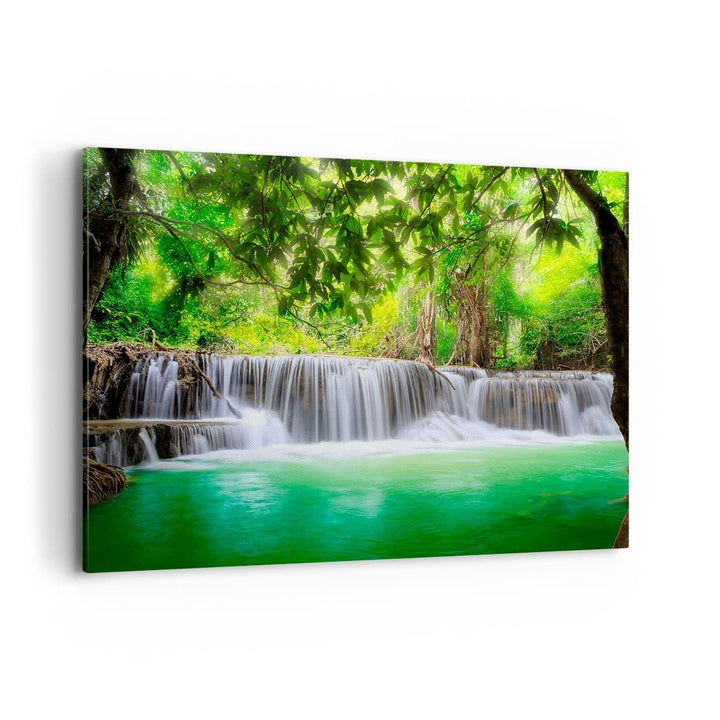 Bilder auf Leinwand 100x70cm Leinwandbild Wasser Park Natur Landschaft Gross Wanddeko Bild Schlafzim