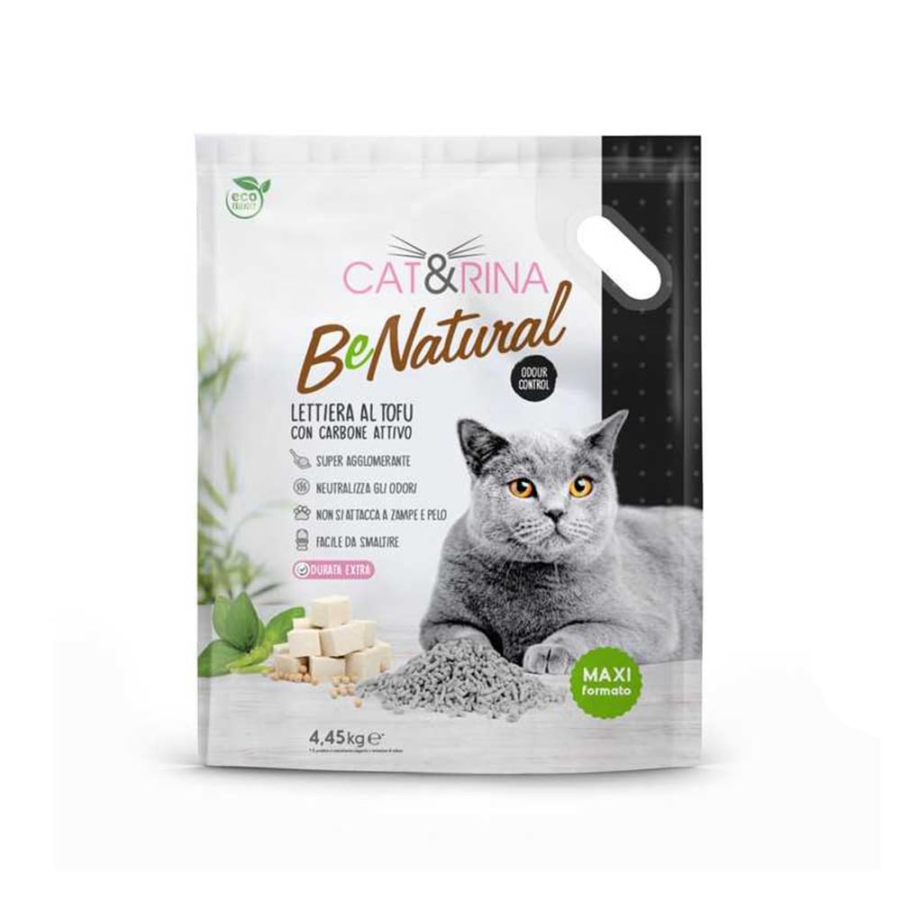 Cat&Rina BeNatural Tofu Katzenstreu, pflanzlich und stark klumpend. Biologisch abbaubar und in der T