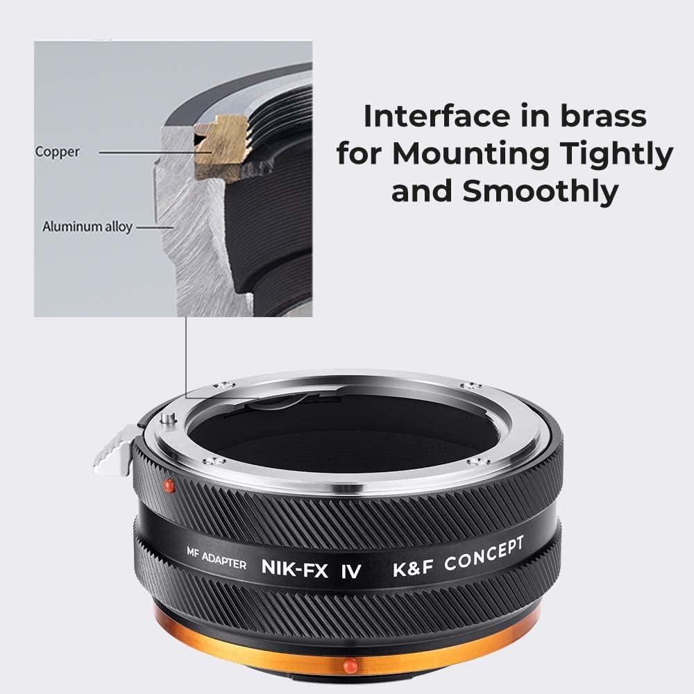 K&amp;F Concept NIK-FX IV PRO Objektivadapter mit Blendenring, kompatibel mit Objektiven der Nikon F-Ser