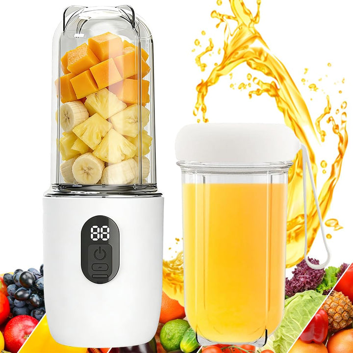 Tragbarer Mixer Smoothie Maker To Go, 500ml Smoothie Maker mit 16 Rostfreien Klingen, Digitalanzeige