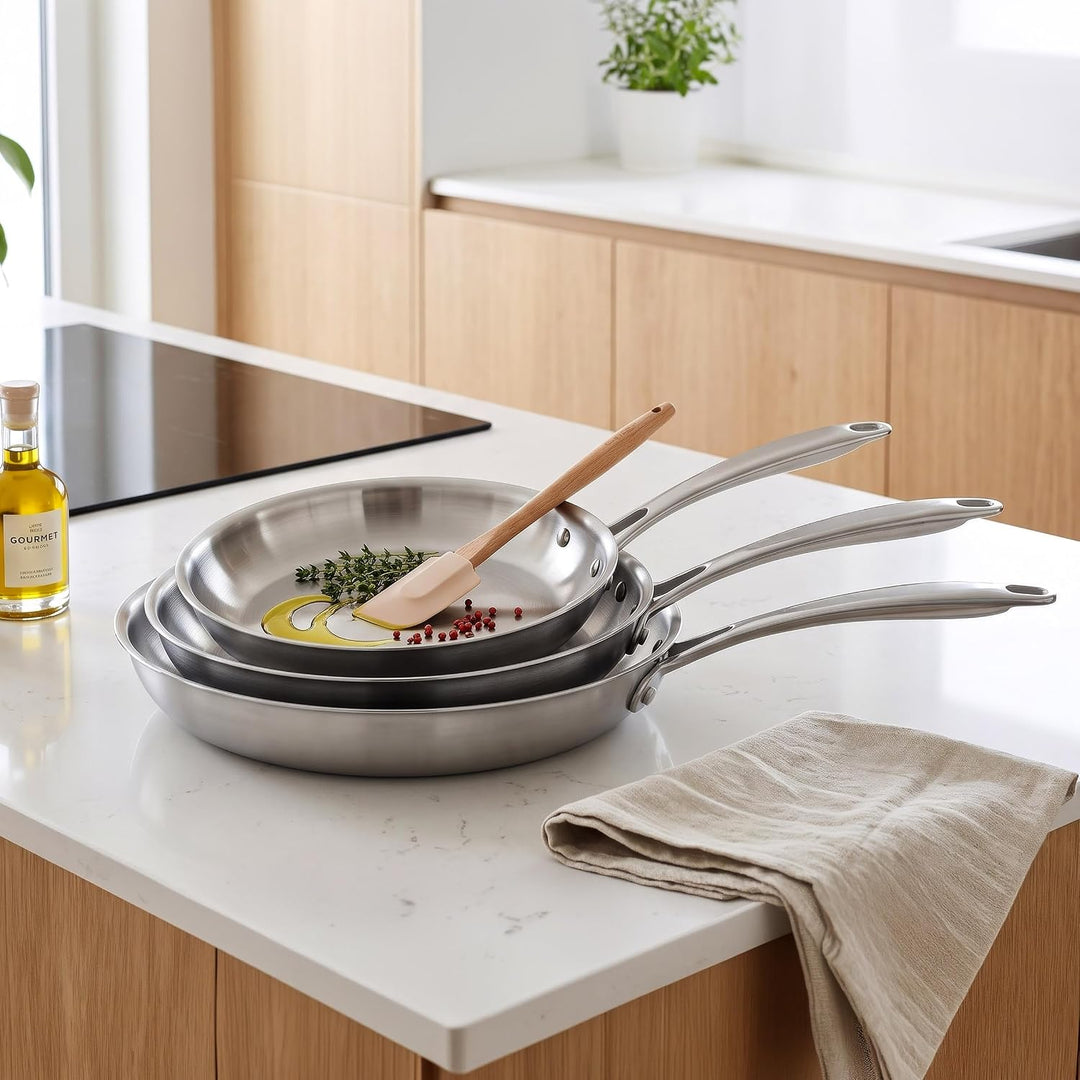 Cuisinox Gourmet Pfannen-Set, Edelstahl, 24-28-32 cm, 3-teilig