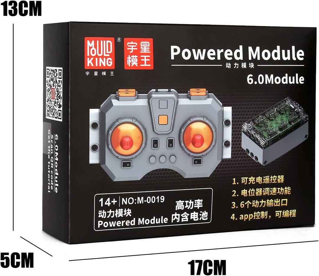 Mould King M0019 6.0 Powered Module Kit, Power Funktions Sets 6.0 mit Wiederaufladbare Fernbedienung