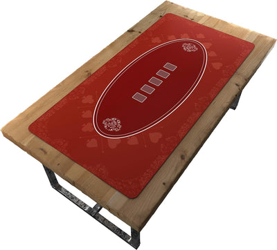 Bullets Playing Cards Designer Pokermatte rot in 180 x 90 cm für den eigenen Pokertisch - Deluxe Pok