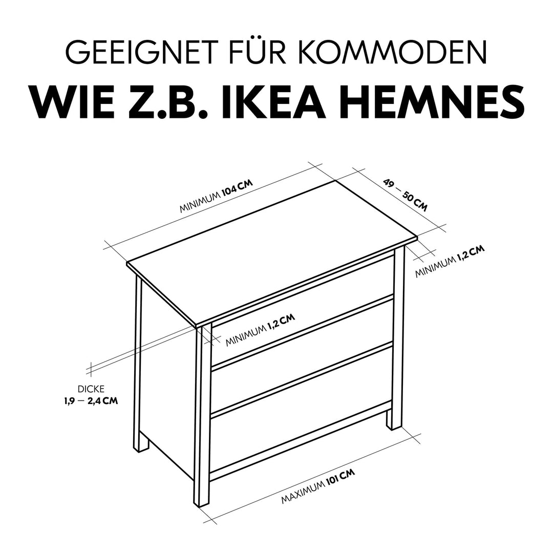 hauck Combine N Change, Weiss - Wickelaufsatz für Kommoden 108 x 50 cm z.B. IKEA Hemnes Kommode, Wic