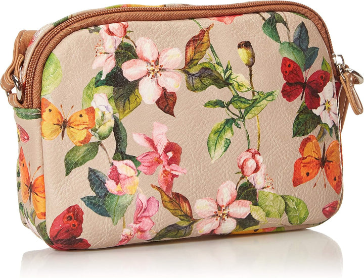 MultiSac Damen Mini Dynamic Umhängetasche Crossbody, Einheitsgrösse Schmetterling Floral, Butterfly/