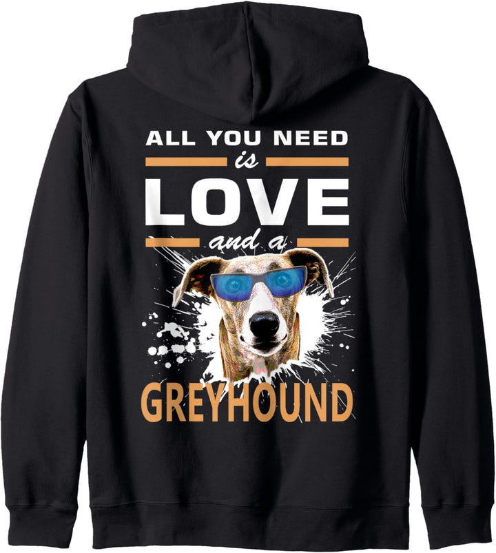 Greyhound-Hund | All you need is love and a Greyhound Kapuzenjacke