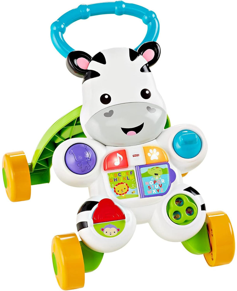 Fisher-Price DLD94 - Lern mit mir - Zebra Lauflernwagen, musikalisches Aktivitäts- und Gehspielzeug