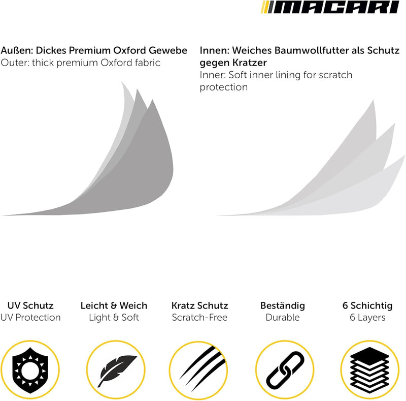 NEU!!Macari Autoabdeckung Auto Abdeckplane Winter Auto Garage Abdeckung Autozelt Autoplane Wetterfes