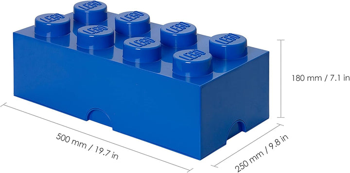 LEGO Aufbewahrungsstein, 8 Noppen, Stapelbare Aufbewahrungsbox, 12 l, blau Blau 18 x 25 x cm, Blau 1