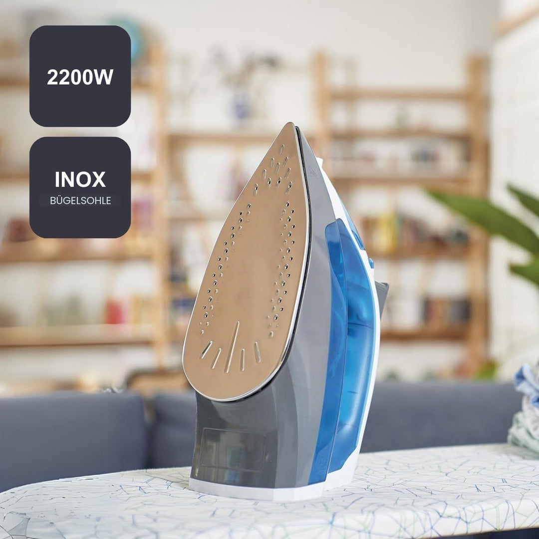 Black+Decker Blau BXIR2200E Dampfbügeleisen, 2200, Kunststoff, 370 milliliters 280ml 2200W Blau, 280