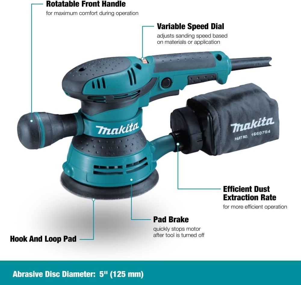 Makita BO5041K 5-Inch Random Orbit Sander Kit by Makita Werkzeug mit Koffer, Werkzeug mit Koffer