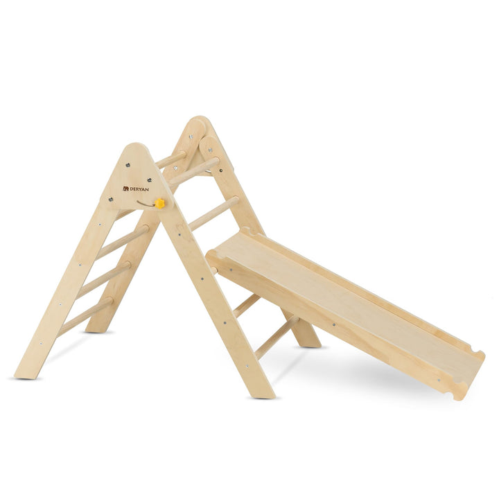 Deryan Luxe Dreieck, faltbar, mit Rampe und Eichhörnchenkäfig/Rutsche – Montessori Gym Möbel aus Hol
