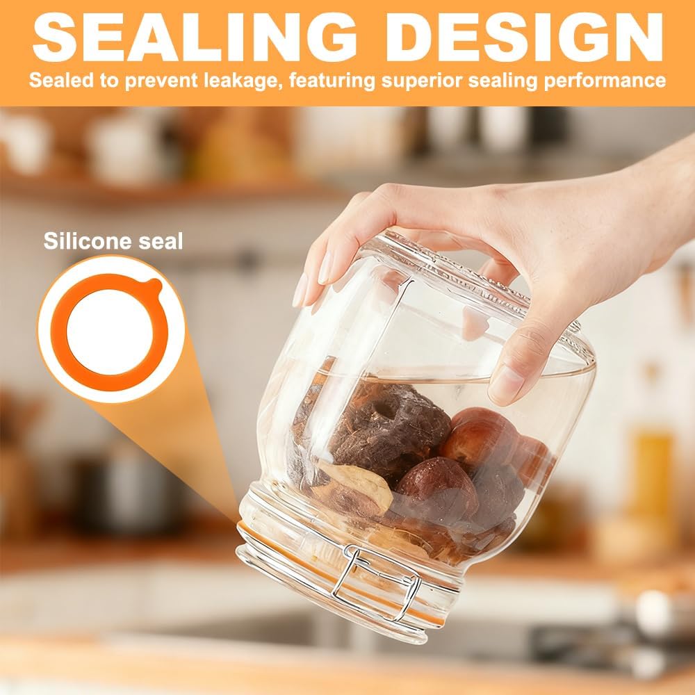 NAVESO 1L Fermentierglas Set, Fermentationsglas mit Gewicht, Gärglas mit Luftschleuse, Fermentierglä