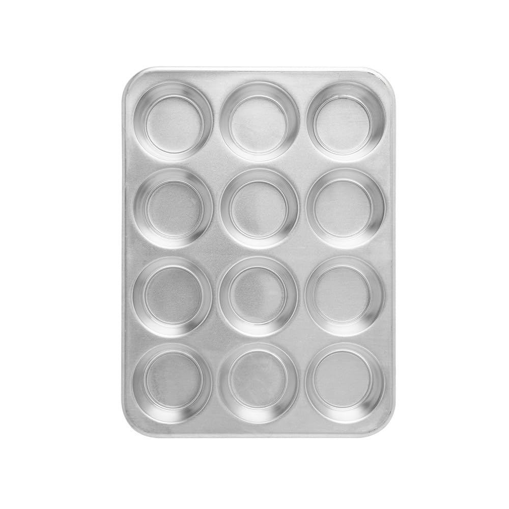 Nordic Ware Natürliche Aluminium-Muffinform für 12 Tassen Muffinform für 12 Muffins, Muffinform für