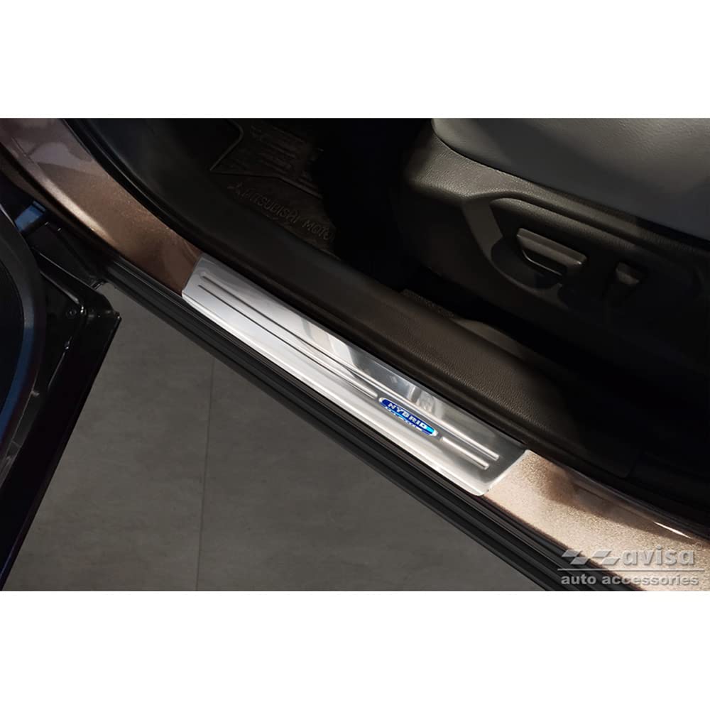 Inox door sill protectors compatible with Mitsubishi Eclipse Cross PHEV 2021- 'Hybrid' - 4-pieces