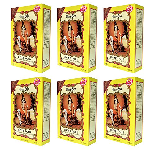 6 X 100g Henna Color Naturhaarfärbemittel Pulver Farbe Öko Goldblond