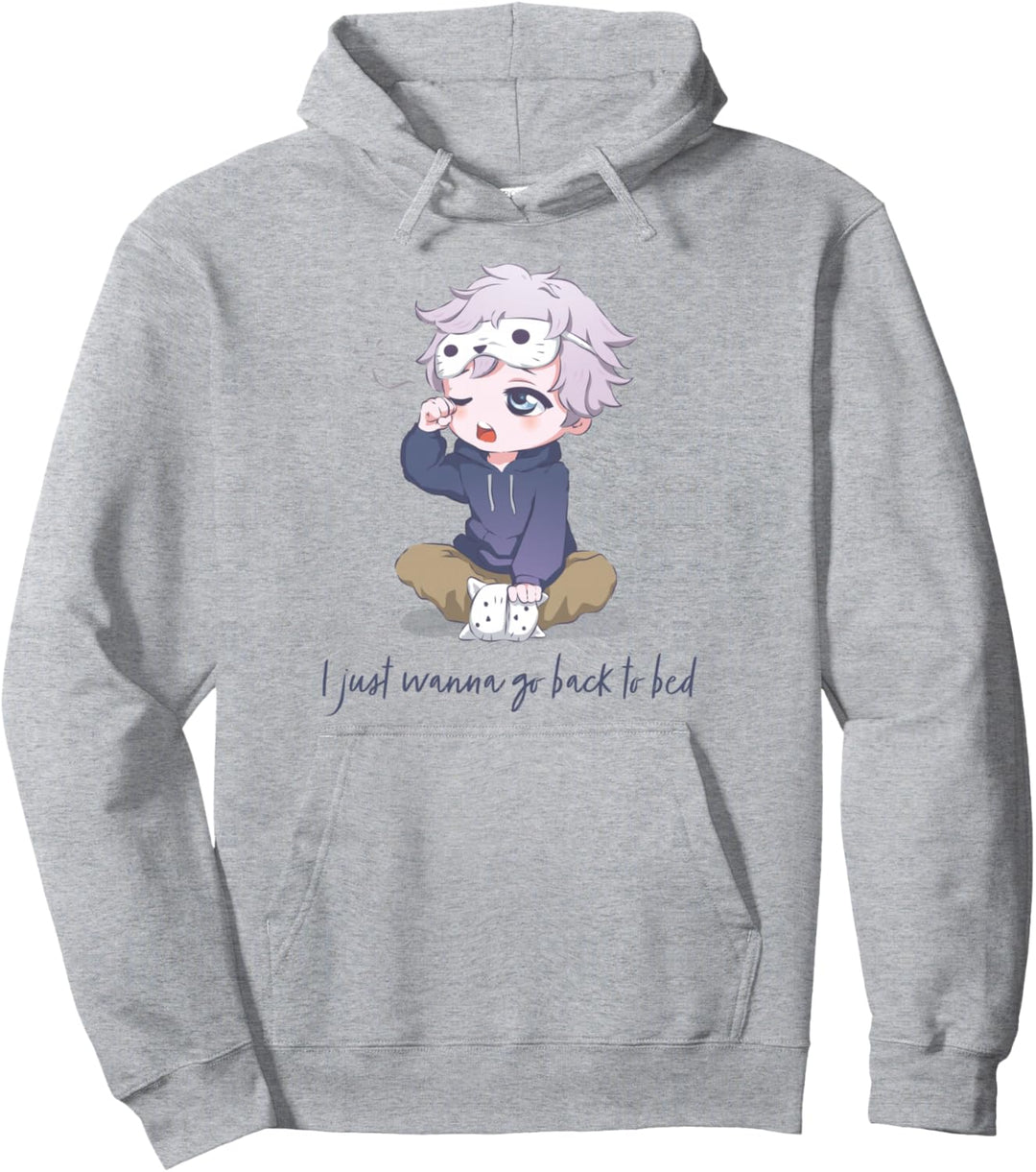 I Just Wanna Go Back to Bed | Cute Chibi Boy Anime Sleeping Pullover Hoodie