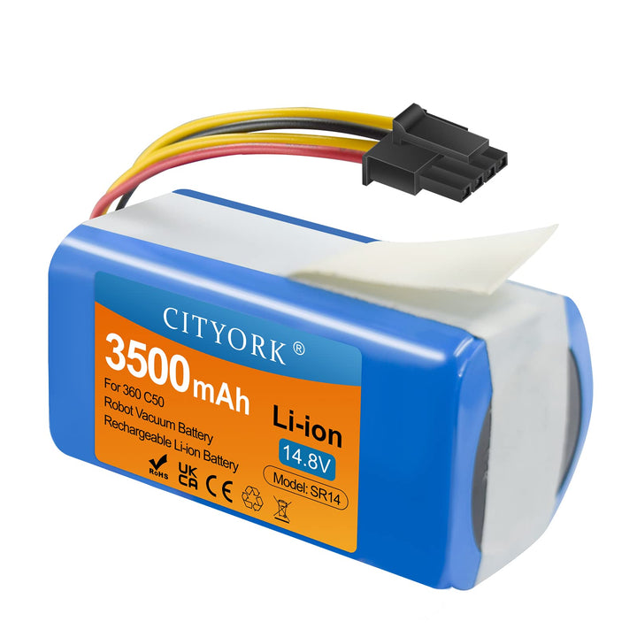 CITYORK 14.8V 3500mAh Ersatz-Akku Li-ion Akku kompatibel mit 360 C50, AIRROBO P10, TCL S1 / S15 / S1
